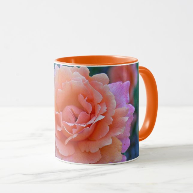 "PEACH & PINK ROSE" MUG (Front Right)