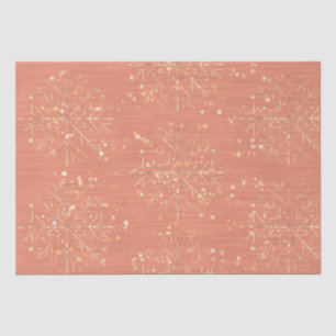 Peach Pink Snowflakes Christmas Tissue Paper