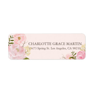 Peach Pink Spring Rose Address Labels