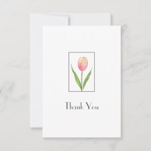 Peach Pink Tulip Thank You Card