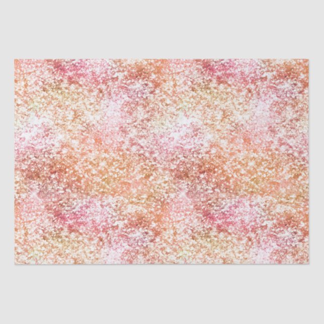 Peach Pink Unicorn Dream Glitter Tissue Paper (Front)