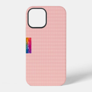 Peach Plaid Design Template Business Logo Elegant iPhone 12 Case