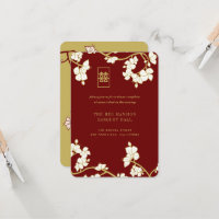 Peach/Plum Blossoms Double Happiness Red Reception