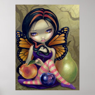 Peach, Plum, Pear Art Print fantasy fruit fairy