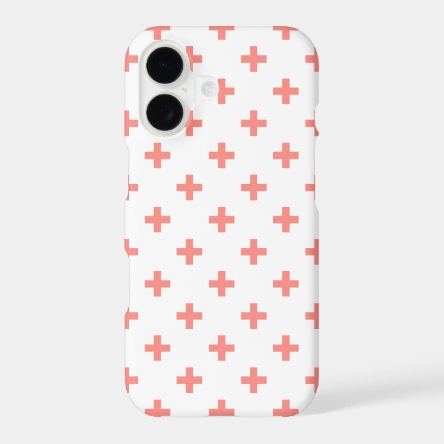 Peach polka crosses on white (Back)