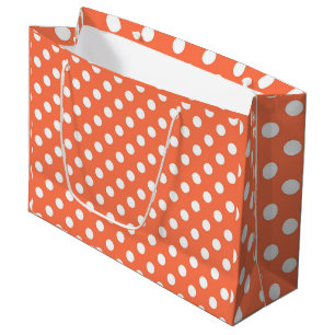 Peach Polka Dots Pattern Dot Pattern Illustrator T Large Gift Bag