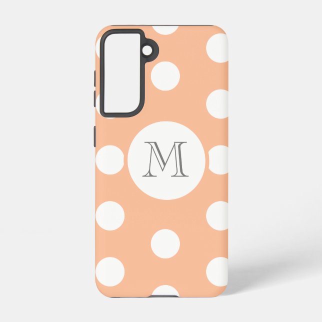 Peach Polkadot  Samsung Galaxy S21 Case (Back)