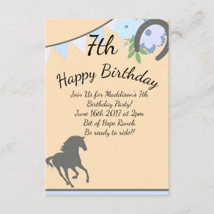 Peach Pony Invitations