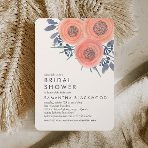 Peach Poppies Bridal Shower Invitation