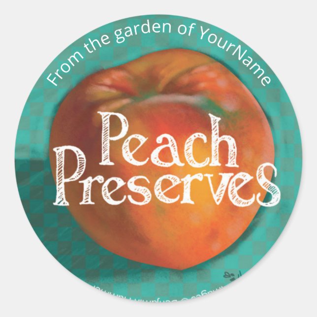 Peach Preserves Ball Canning Label (Front)