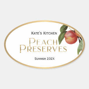 Peach Preserves Jelly Label Vintage