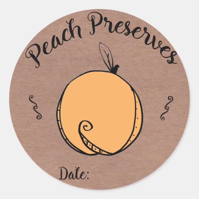 Peach Preserves Sticker with space for date (Front)