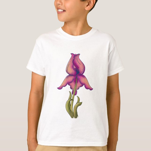 Peach & Purple Iris T-Shirt (Front)