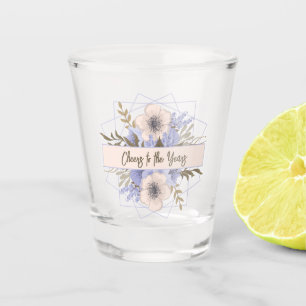 Peach & Purple Wild Roses Template Shot glass