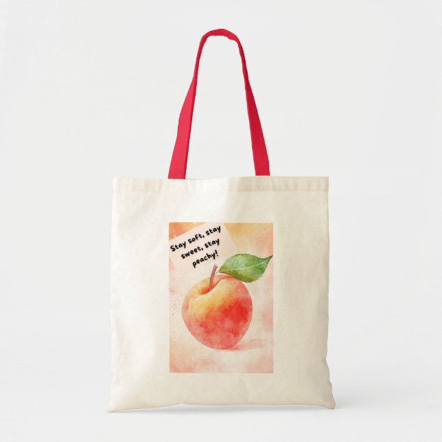 Peach Quote Tote Bag – Fresh & Inspirational (Front)
