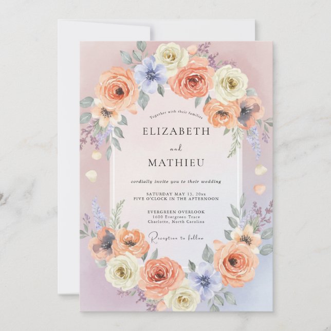 Peach Radiant Summer Wedding Invitation (Front)