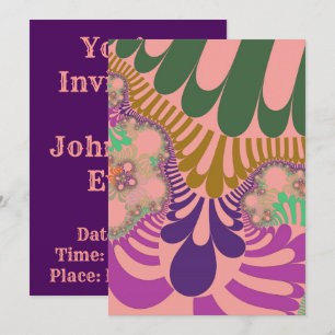 Peach Rainbow Mod Invitation