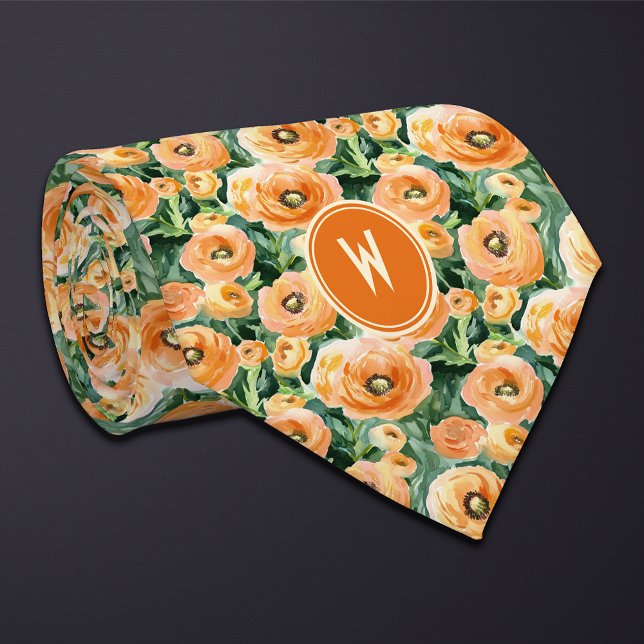 Peach Ranunculus Floral  Tie (Creator Uploaded)