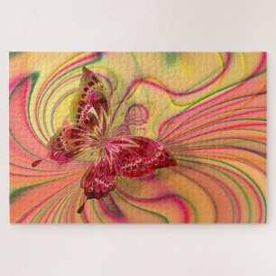 peach red butterfly puzzle