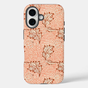 Peach Red Floral Botanical Pattern Morris William  iPhone 16 Case