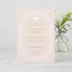 Peach Regency Afternoon Tea Bridal/Wedding Shower Invitation