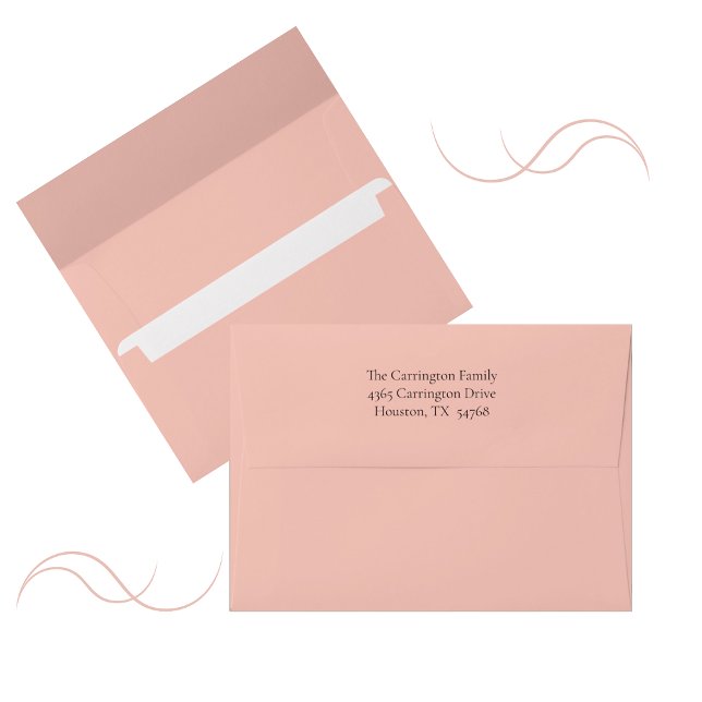 Peach Return Address Baby Birth Announcement Envelope (Creator Uploaded)