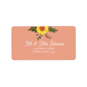 Peach Return Address Label