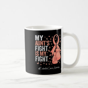 Peach Ribbon Aunt Endometrial Cancer Awareness  Coffee Mug