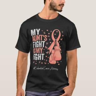 Peach Ribbon Aunt Endometrial Cancer Awareness T-Shirt