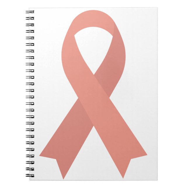 Peach Ribbon Endometrial Cancer Uterine Cancer Notebook (Front)