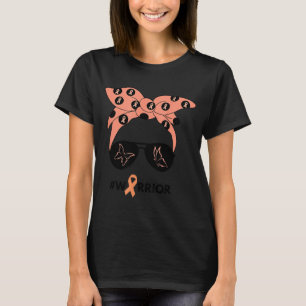 Peach Ribbon Uterine Endometrial Cancer Warrior T-Shirt