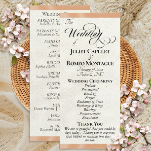 Peach Ribbon Wedding Program