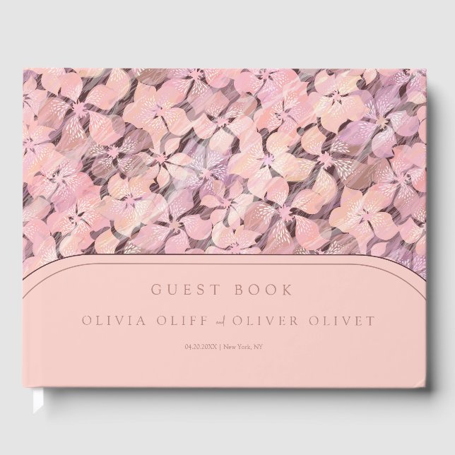 Peach Romance Wedding  Guest Book (Front)