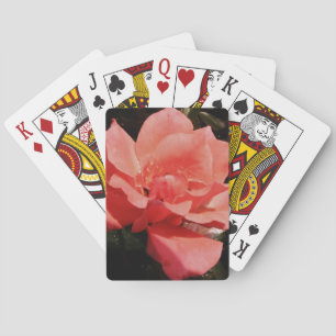 peach rose and dewdrops playing cards
