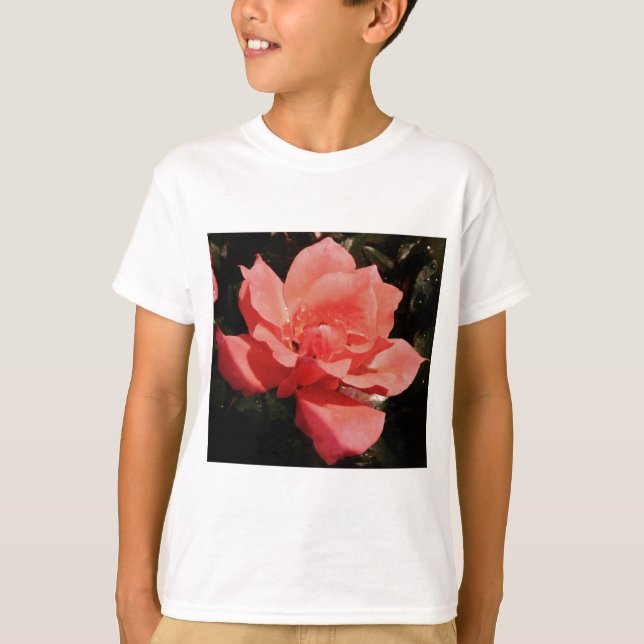 peach rose and dewdrops T-Shirt (Front)