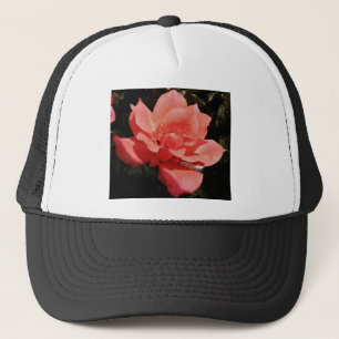 peach rose and dewdrops trucker hat
