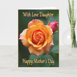 Peach Rose Bud Mothers Day Card