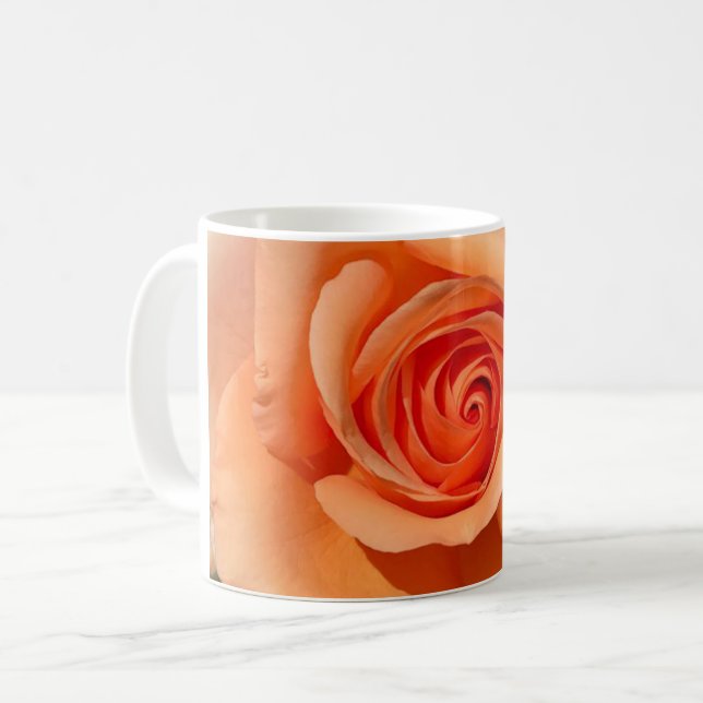 Peach Rose Coffee Mug (Front Left)