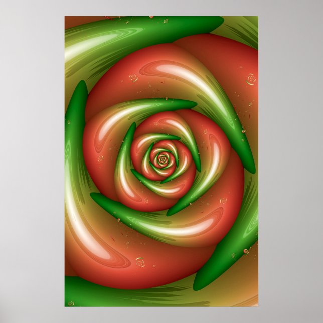 Peach Rose Design Poster (Front)