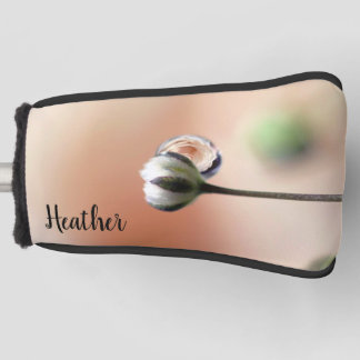 Peach Rose Droplet Personalised Golf Head Cover