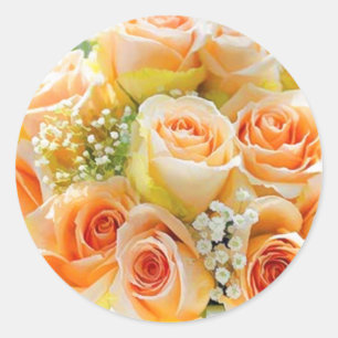 Peach Rose Envelope Seal Stickers