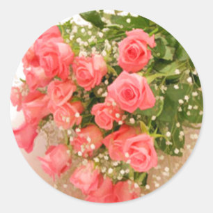 Peach Rose Envelope Seal Stickers