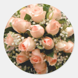 Peach Rose Envelope Seal Stickers