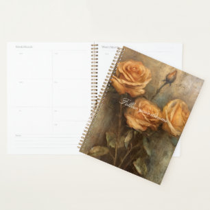 Peach Rose Floral Romantic Planner