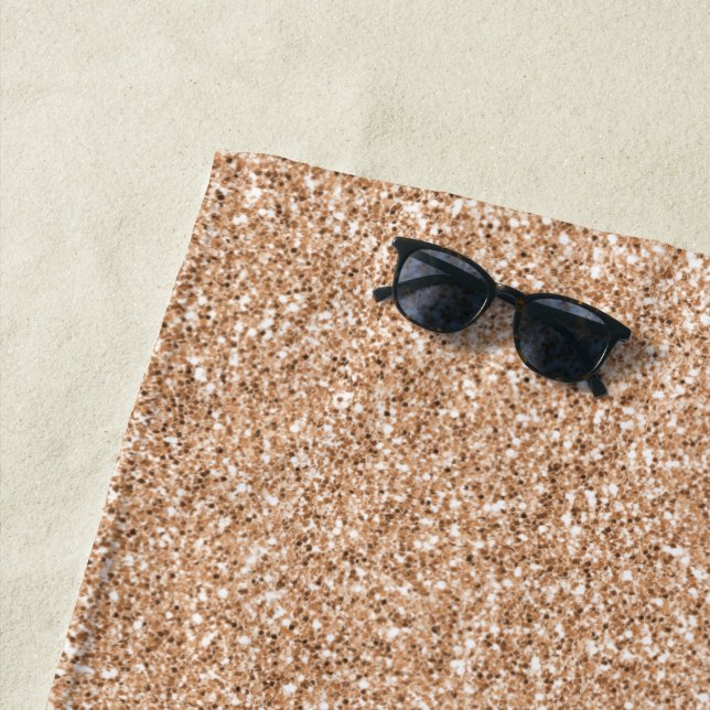 Peach Rose Gold Blush Glitter Glitz         Beach Towel (In Situ)