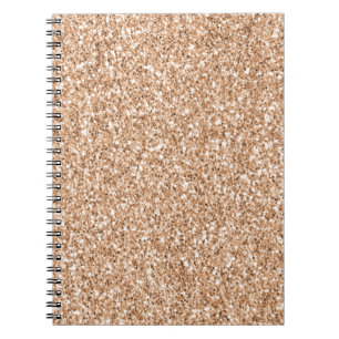 Peach Rose Gold Blush Glitter Glitz Notebook