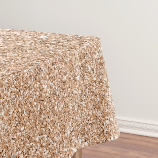 Peach Rose Gold Blush Glitter Glitz         Tablecloth (In Situ)
