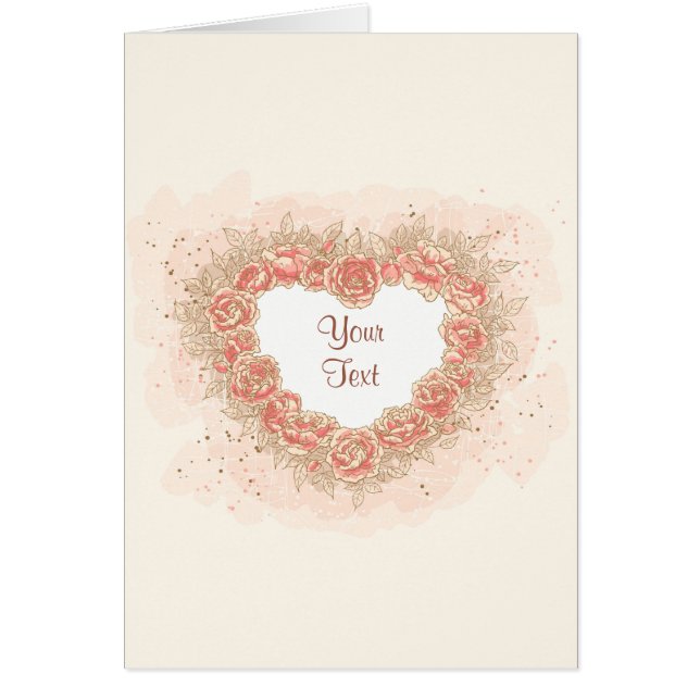 Peach Rose Grunge Heart (Front)