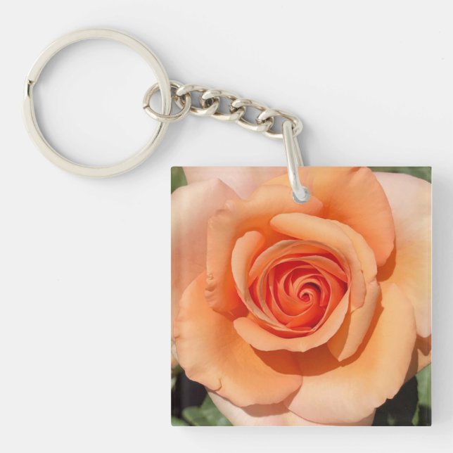 Peach Rose Key Ring (Front)