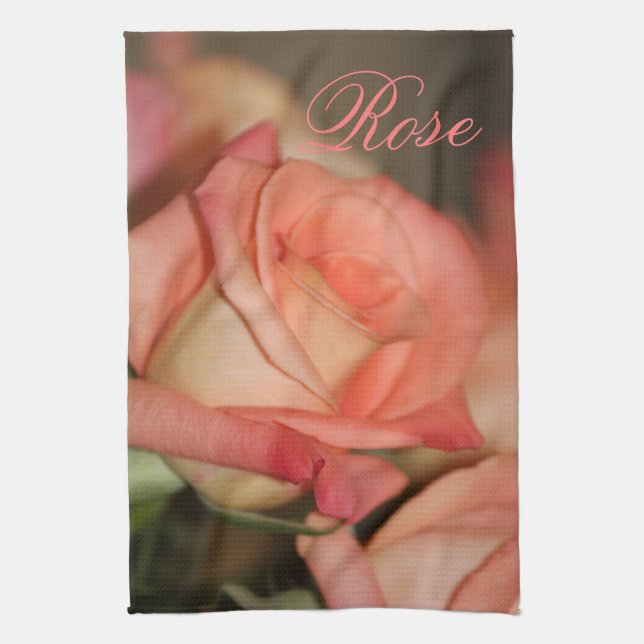 Peach Rose Kitchen Towel (Vertical)